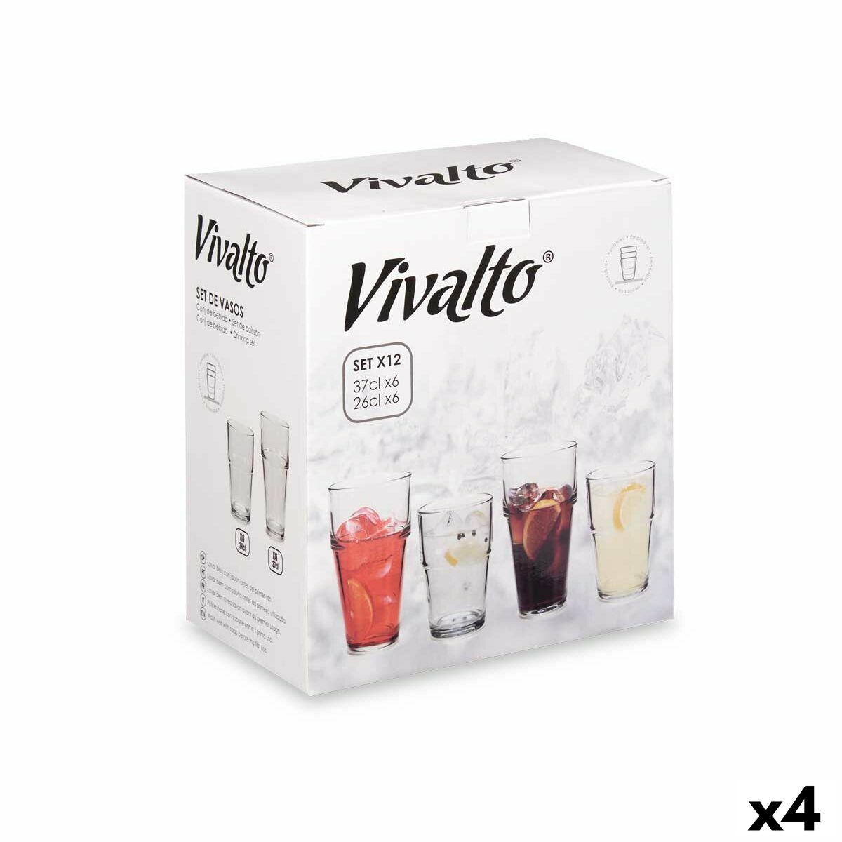 Glasset Transparent Glas 260 ml 370 ml (4 antal)