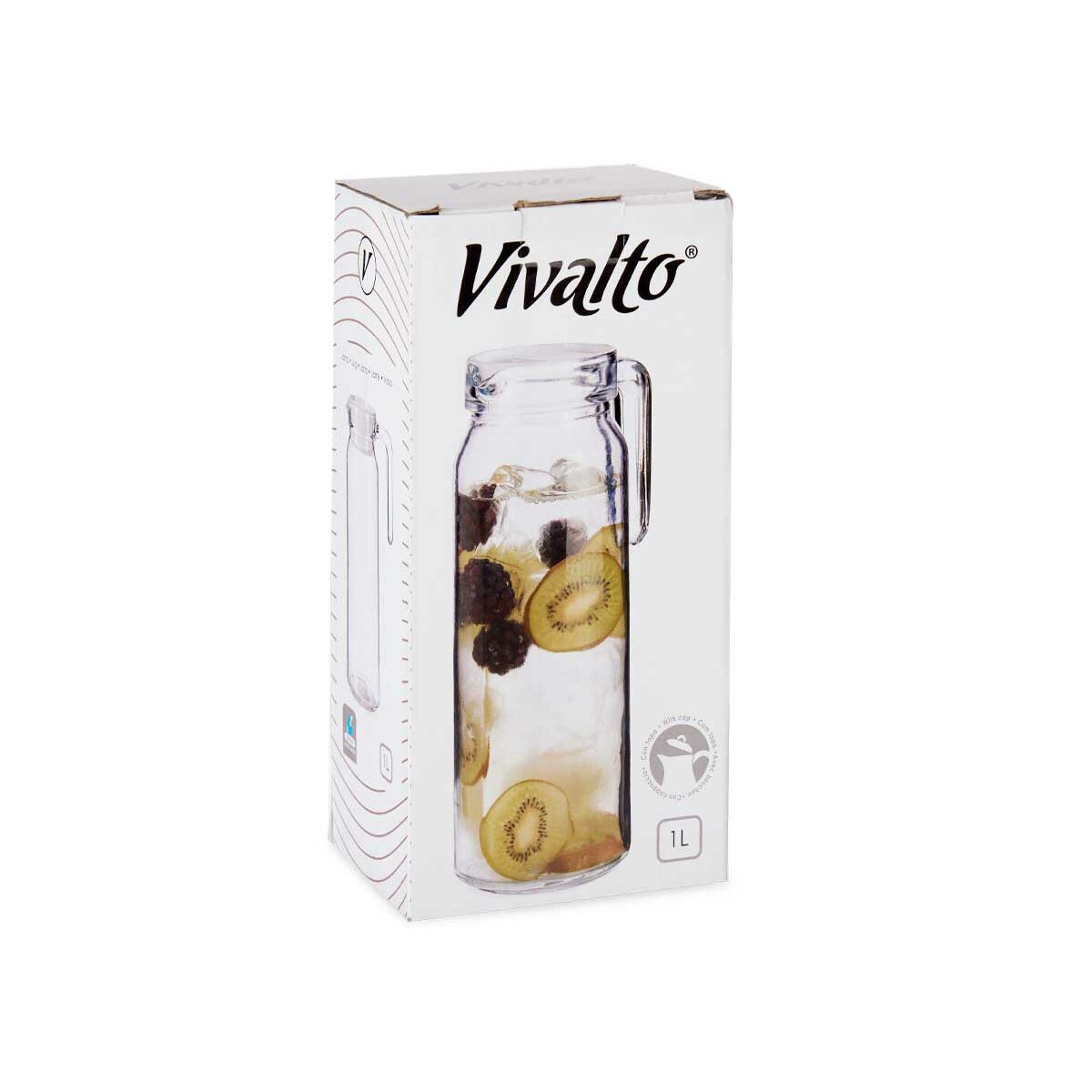 Krus med Skruvlock och Doserare Vit Transparent Plast 1 L (12 antal) - 2