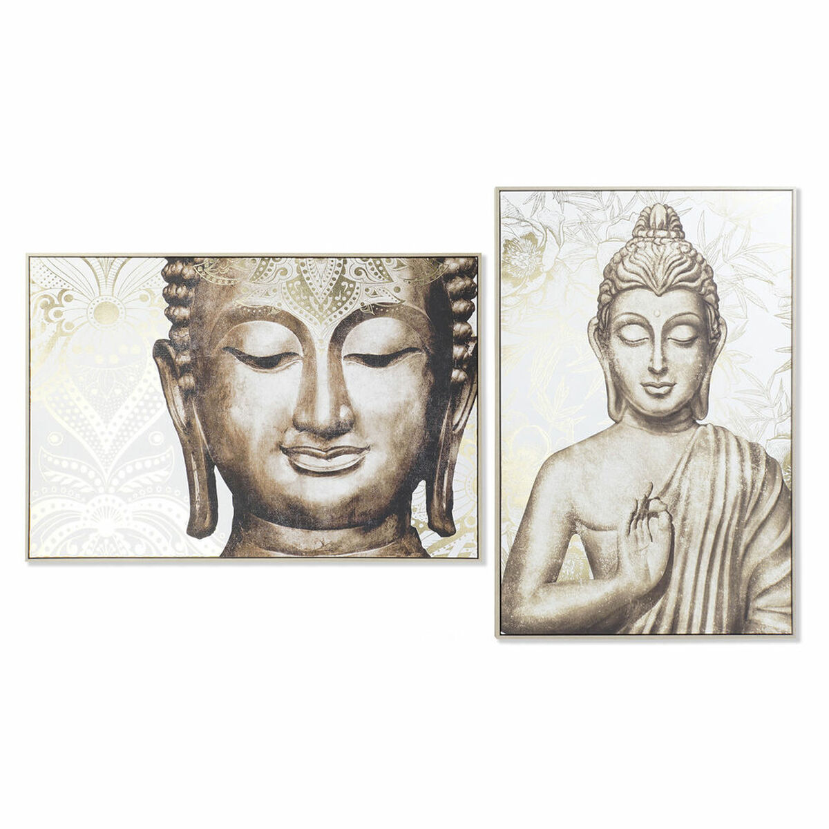 Tavla DKD Home Decor 83 x 4,5 x 122,5 cm Buddha Orientalisk (2 antal) - 5
