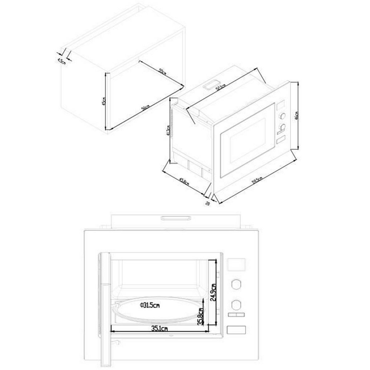 Mikrovågsugnen Continental Edison CEMOC34IXE 34 L 1100 W - 3