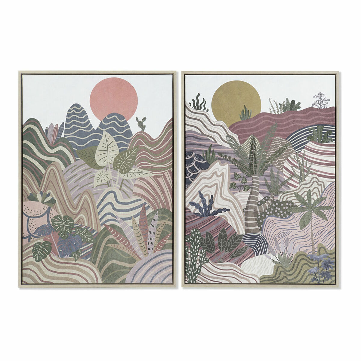 Tavla DKD Home Decor 53 x 4,5 x 73 cm Berg Boho (2 antal) - 4