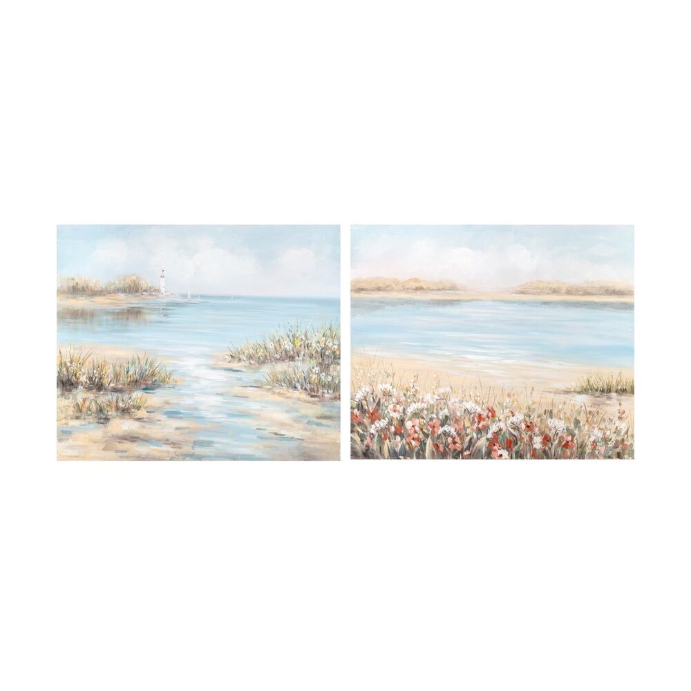 Tavla DKD Home Decor 100 x 3,7 x 80 cm Strand Medelhavs (2 antal)