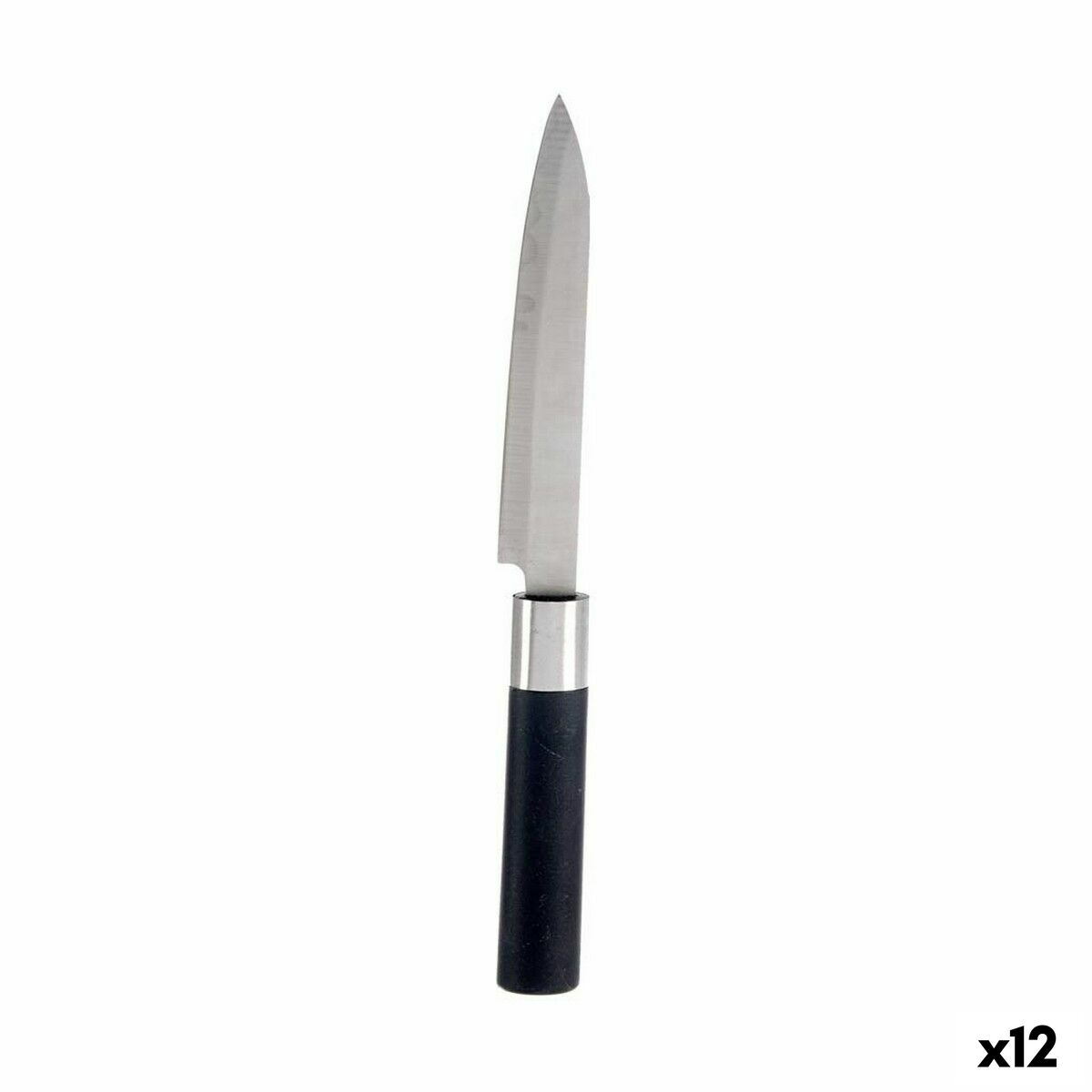 Kökskniv 3 x 23,5 x 2 cm Silvrig Svart Rostfritt stål Plast (12 antal)
