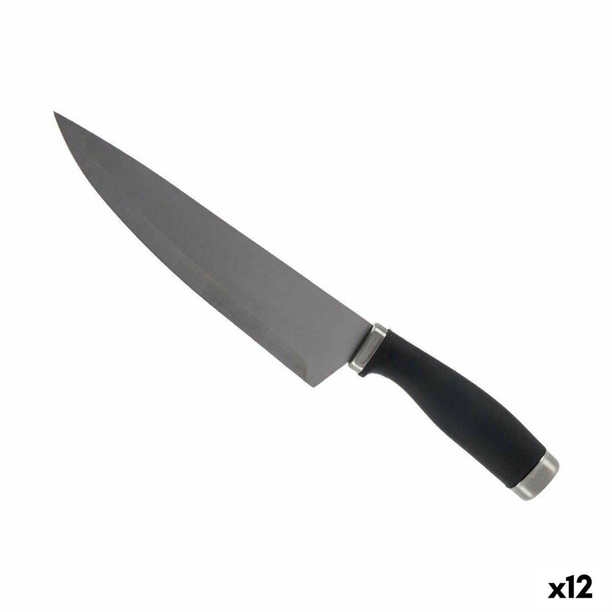 Kökskniv 5 x 2 x 33 cm Silvrig Svart Rostfritt stål Plast (12 antal)