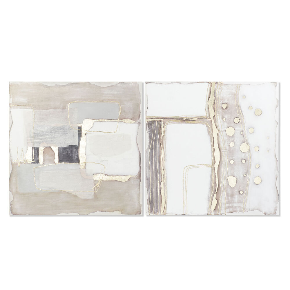 Tavla DKD Home Decor 90 x 3,7 x 90 cm Abstrakt Urban (2 antal)