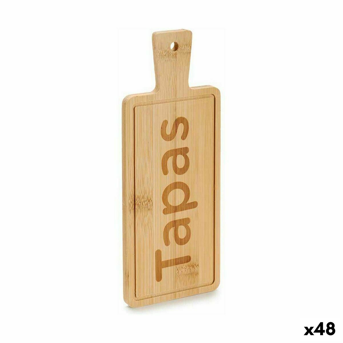 Snacksbricka Med handtag Bambu Skiffer 9 x 1 x 23 cm (48 antal)