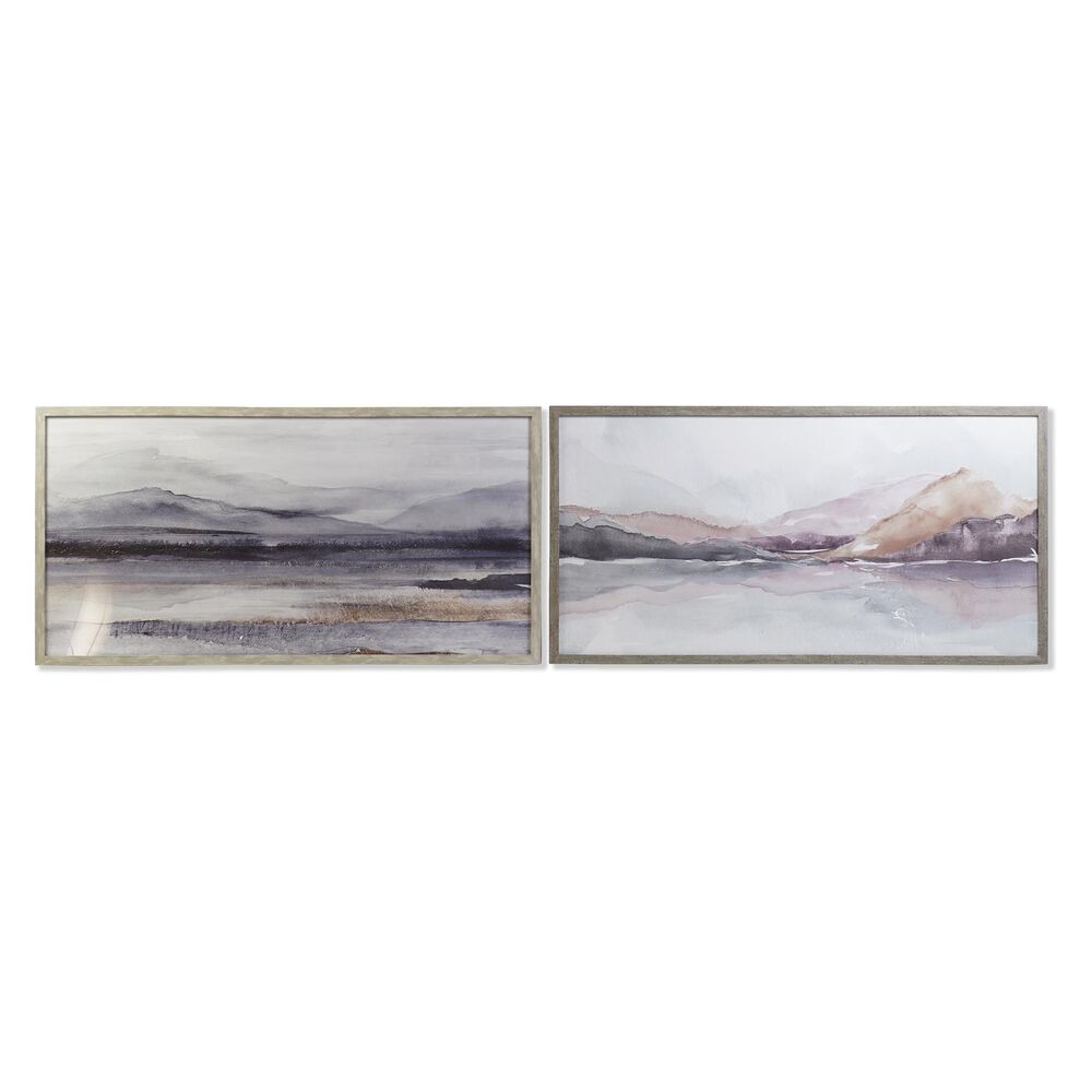 Tavla DKD Home Decor 124 x 4,5 x 64 cm Berg Modern (2 antal)
