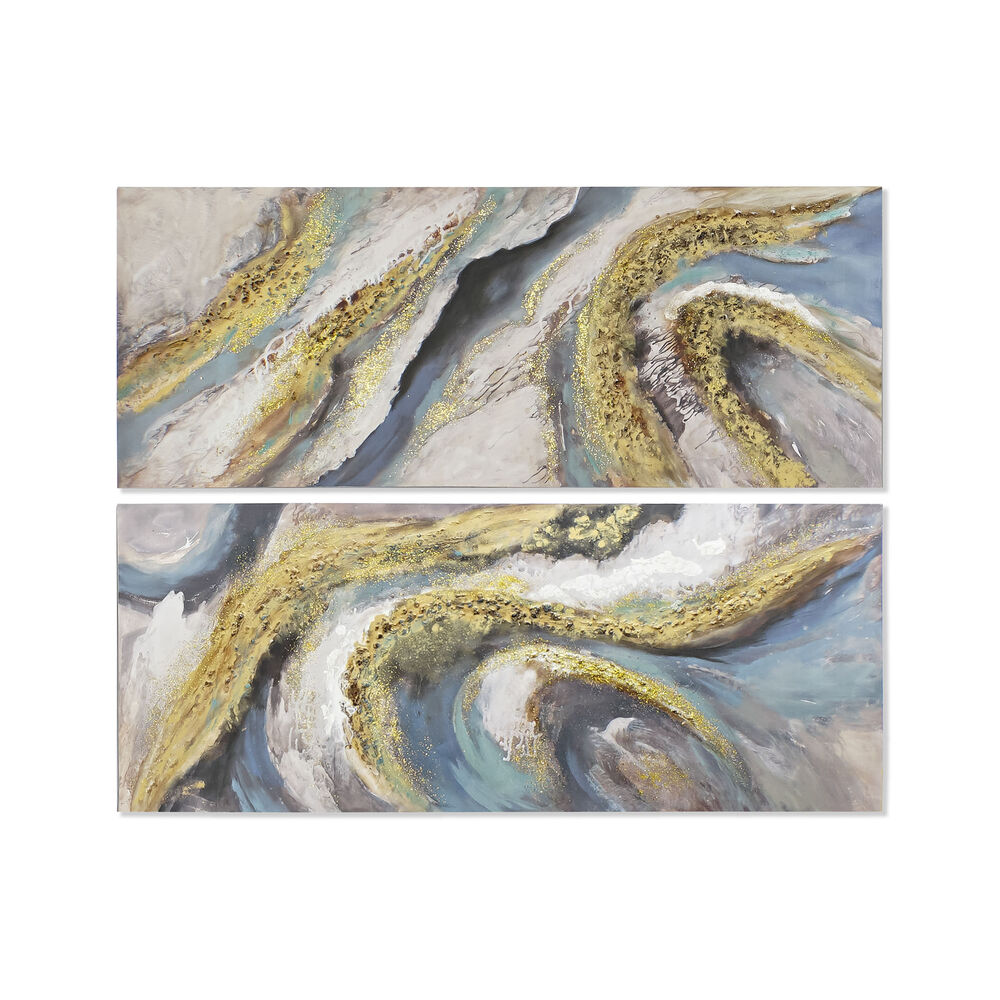 Tavla DKD Home Decor 150 x 3 x 60 cm Abstrakt Modern (2 antal)
