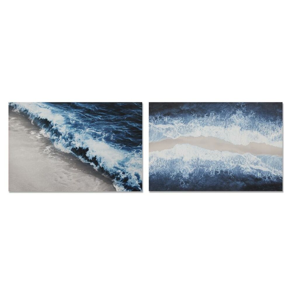 Tavla DKD Home Decor 120 x 2,8 x 80 cm Strand Medelhavs (2 antal)