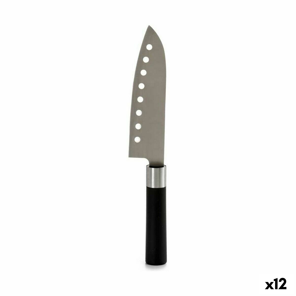 Kökskniv Svart Silvrig Rostfritt stål Plast 5 x 30 x 2,5 cm (12 antal)