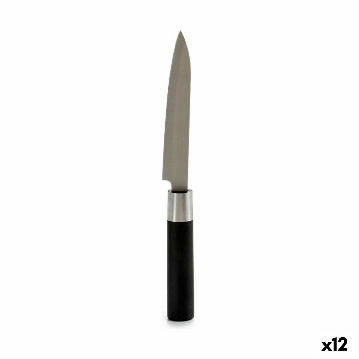 Kökskniv 2,7 x 24,3 x 1,8 cm Silvrig Svart Rostfritt stål Plast (12 antal)