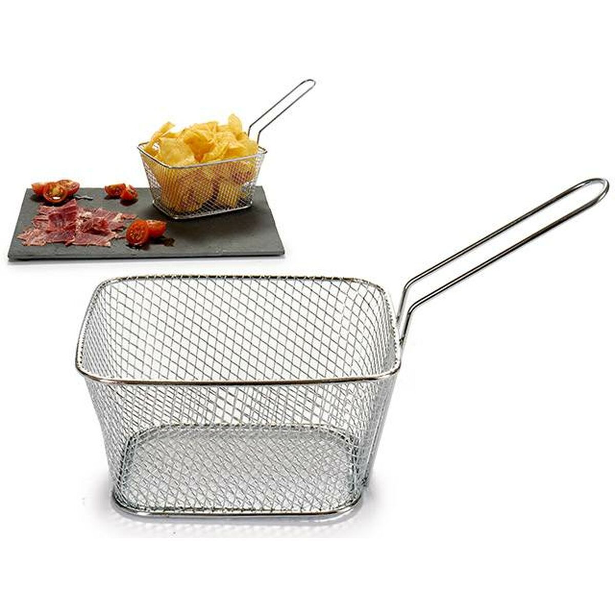 Korg för servering av apertiffer Silvrig Järn 24 x 13 x 11 cm (24 antal) - 2
