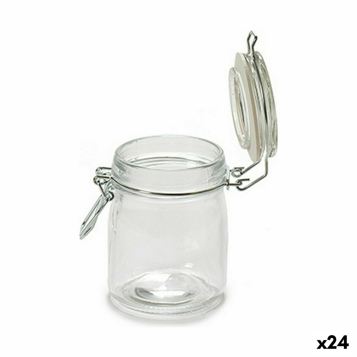 Burk Hermetisk stängning Transparent Silikon Krom 150 ml 9 x 9,5 x 6,5 cm (24 antal)