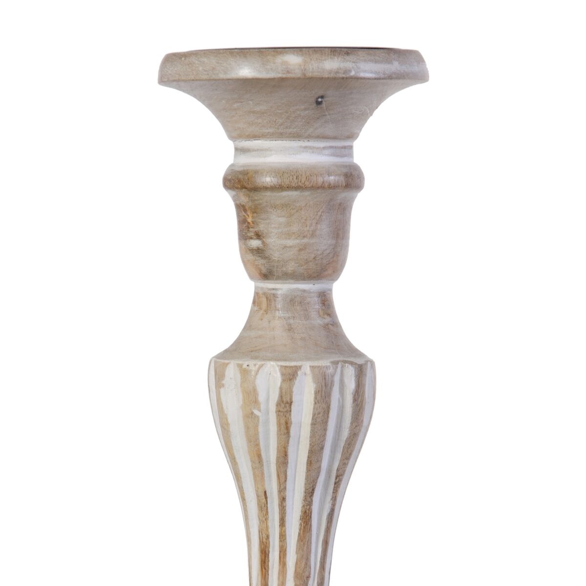 Ljusstakar 14 x 14 x 37,5 cm Metall Trä Vit (3 antal) - 4