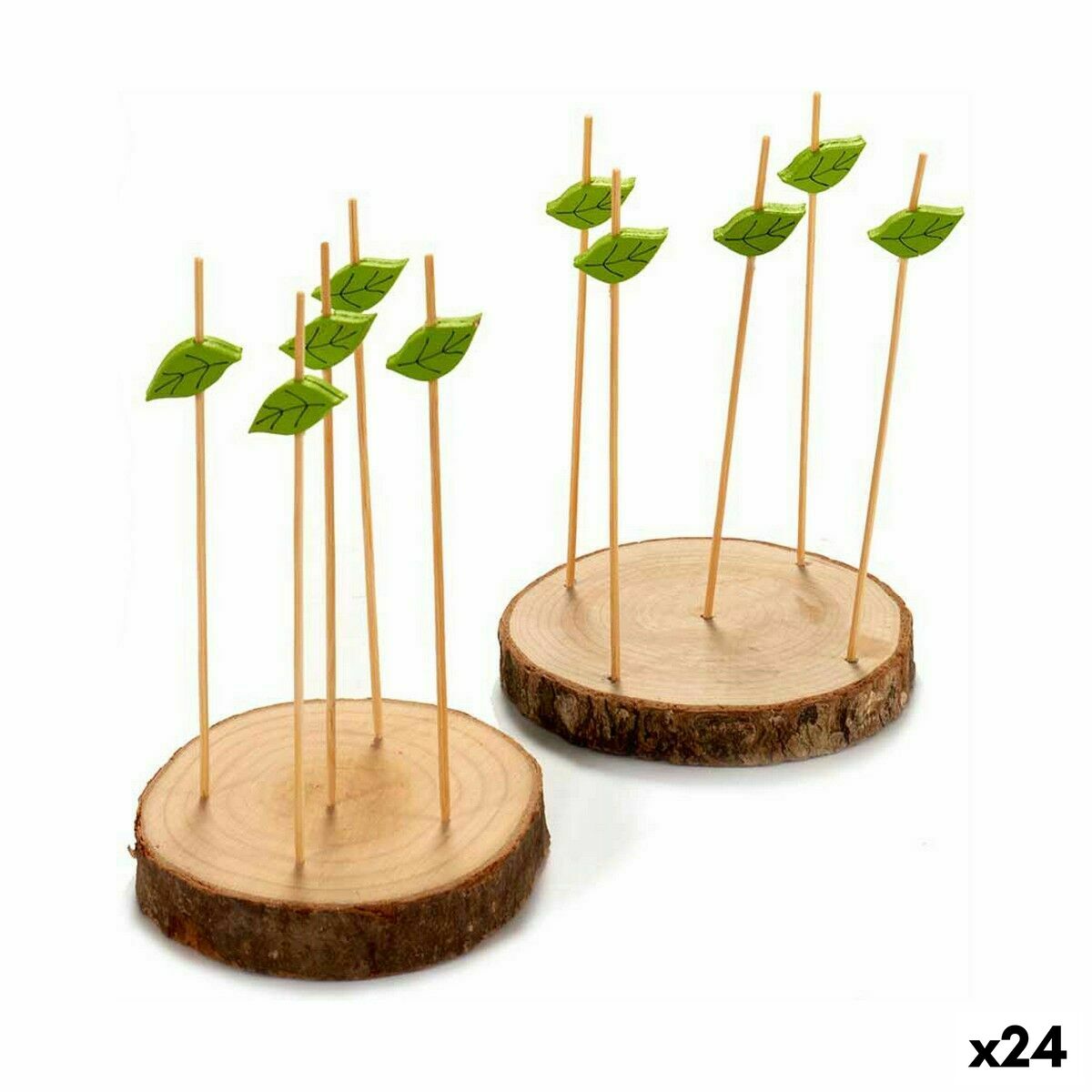 Snacksbricka Stock Set Brun Trä (24 antal)