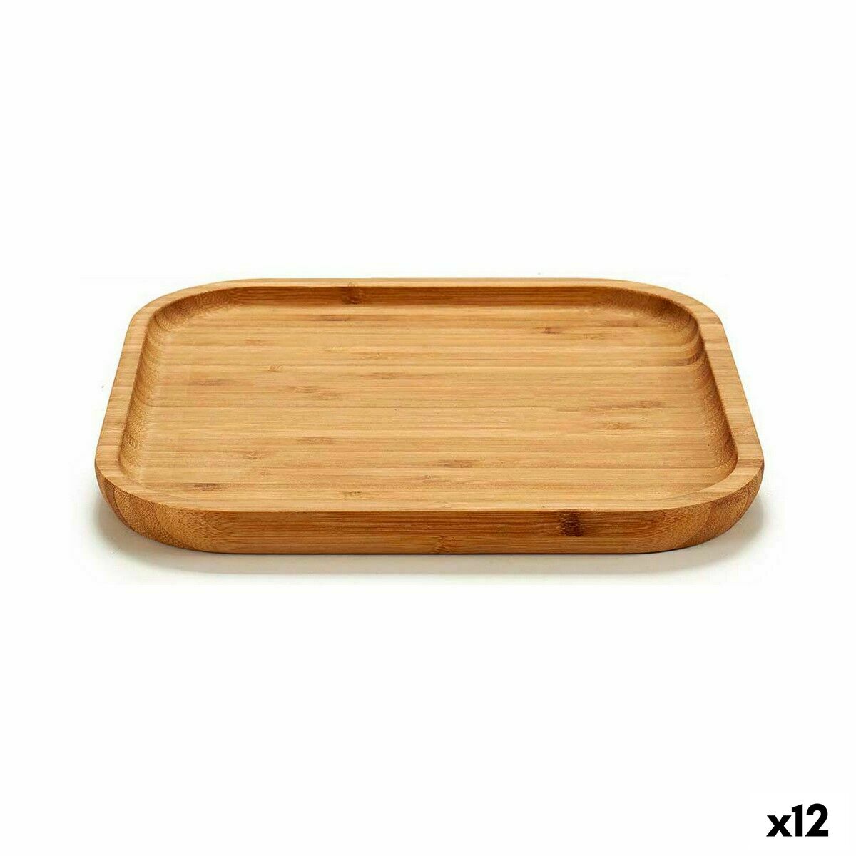 Snacksbricka Fyrkantig Brun Bambu 20 x 1,5 x 20 cm (12 antal)