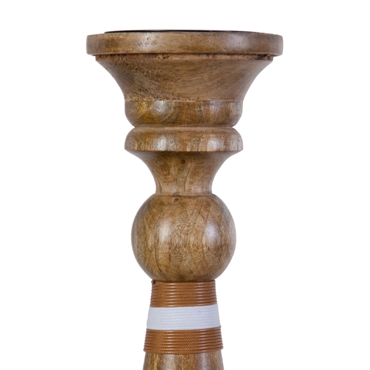 Ljusstakar 14 x 14 x 38 cm Brun Mangoträ - 4
