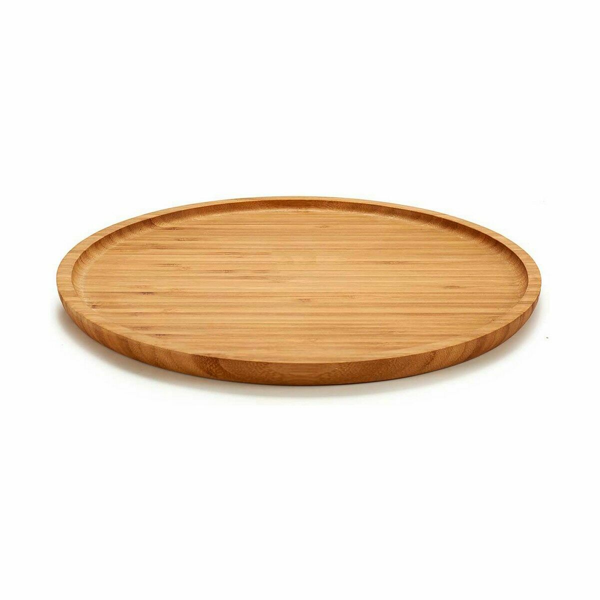Snacksbricka Rund Brun Bambu 30 x 1,5 x 30 cm (12 antal) - 2