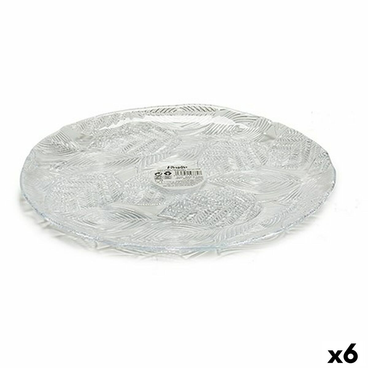 Platt skål Tirolo Transparent Glas 27,5 x 1,7 x 27,5 cm (6 antal)