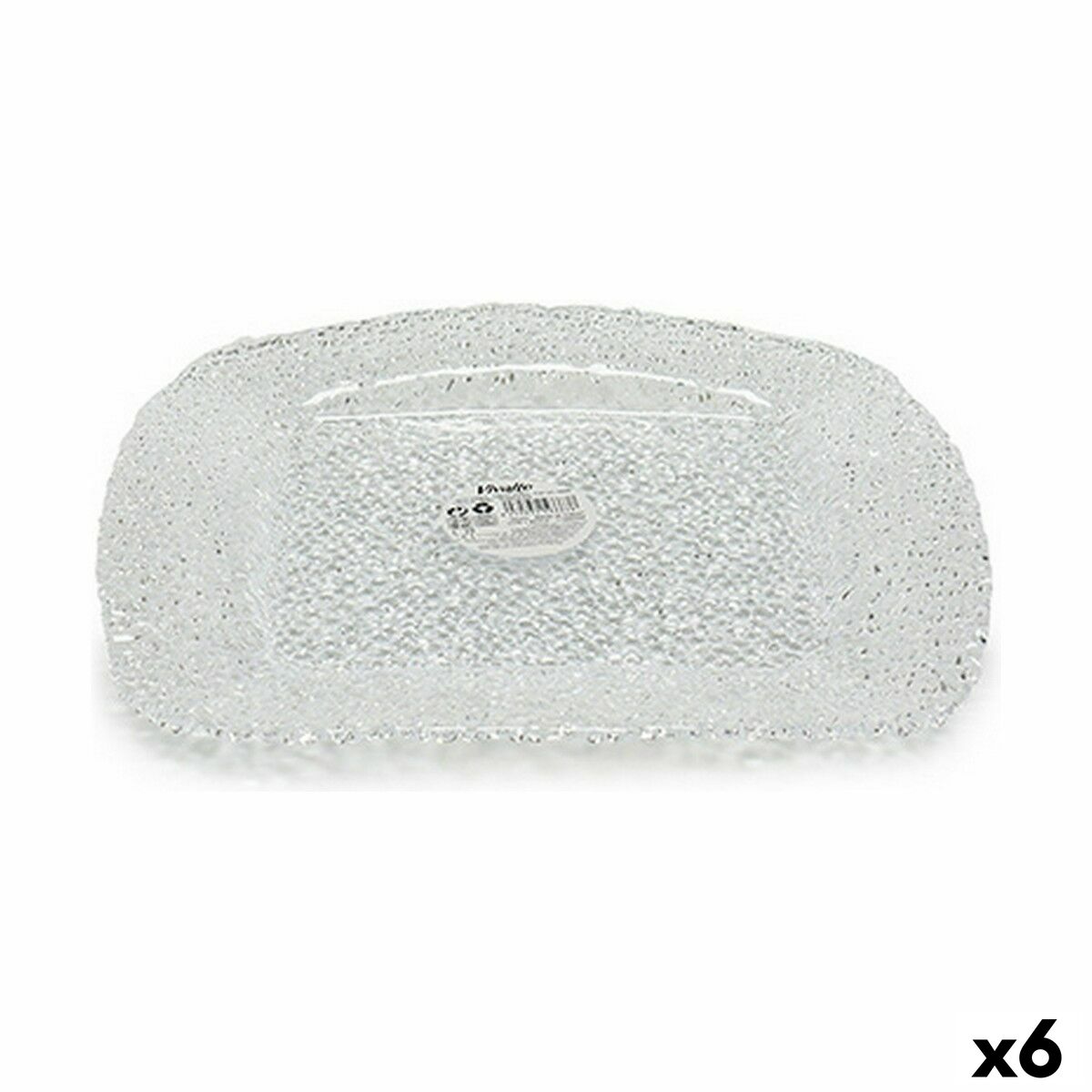 Platt skål Glamour Transparent Glas 27 x 2,5 x 27 cm (6 antal)