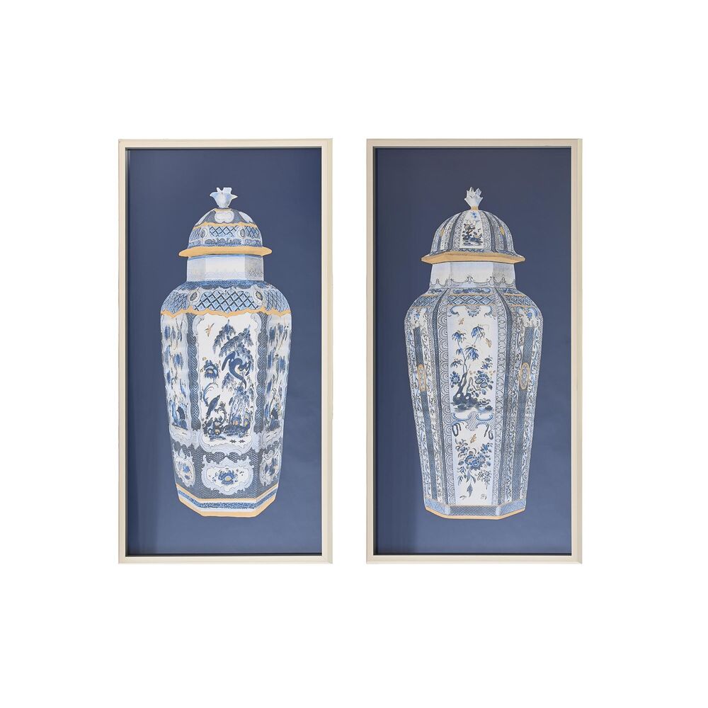 Tavla DKD Home Decor 53,5 x 3 x 103,8 cm Vas Orientalisk (2 antal)