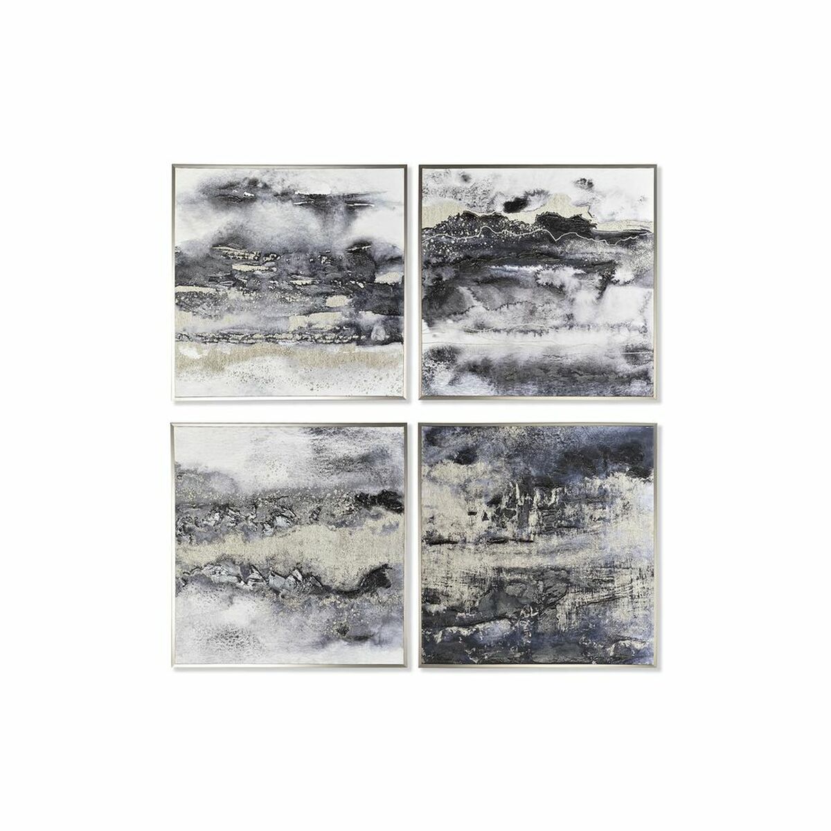 Tavla DKD Home Decor 79 x 2,5 x 79 cm Abstrakt Modern (4 Delar) - 4