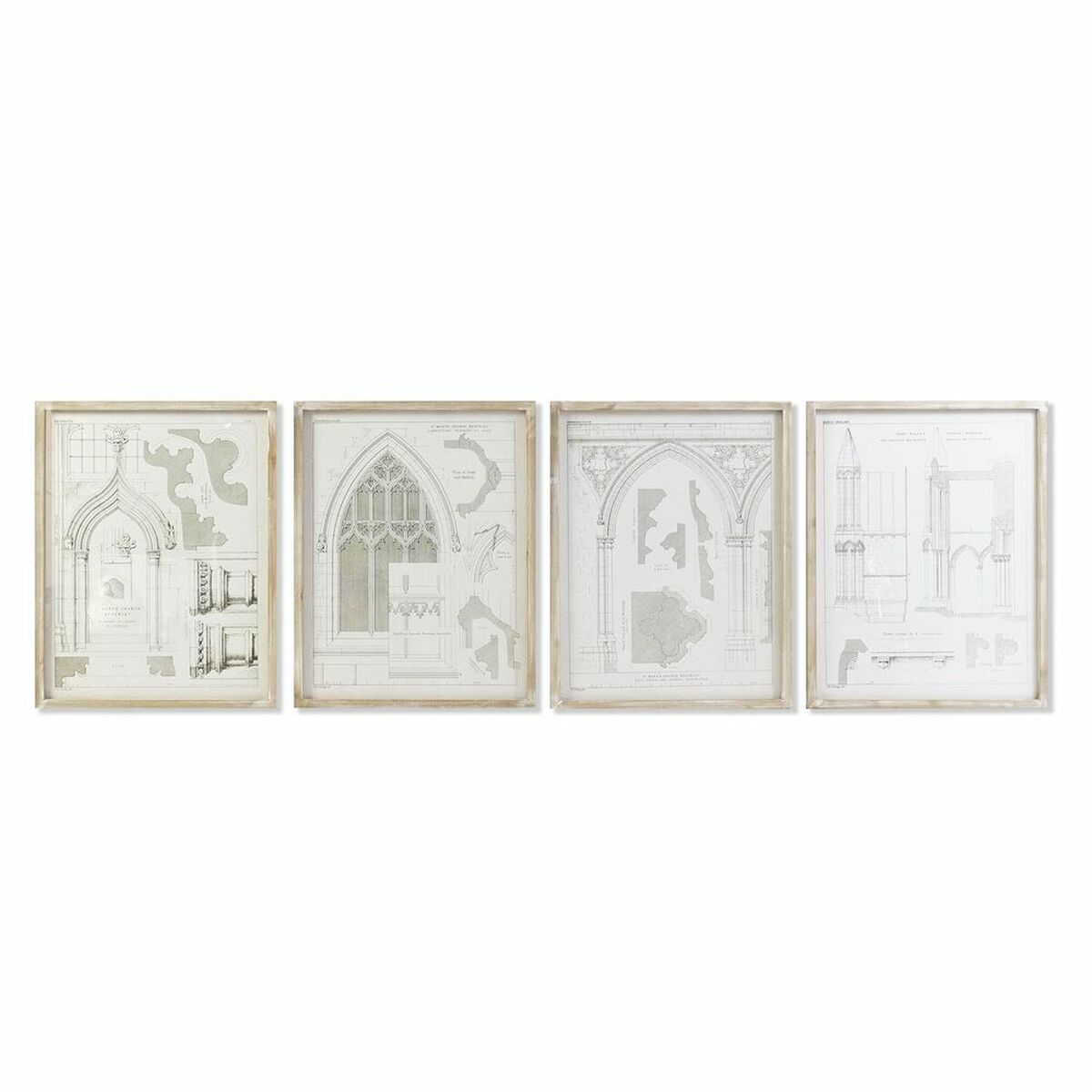 Tavla DKD Home Decor 50 x 2 x 65 cm Neoklassisk (4 Delar) - 4
