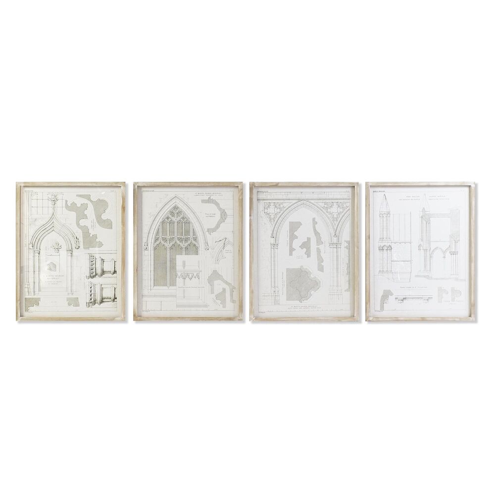 Tavla DKD Home Decor 50 x 2 x 65 cm Neoklassisk (4 Delar)