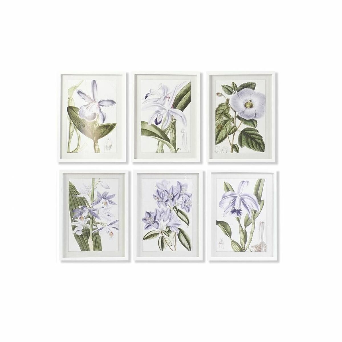 Tavla DKD Home Decor 40 x 2 x 54 cm Virágok Shabby Chic (6 Delar) - 4