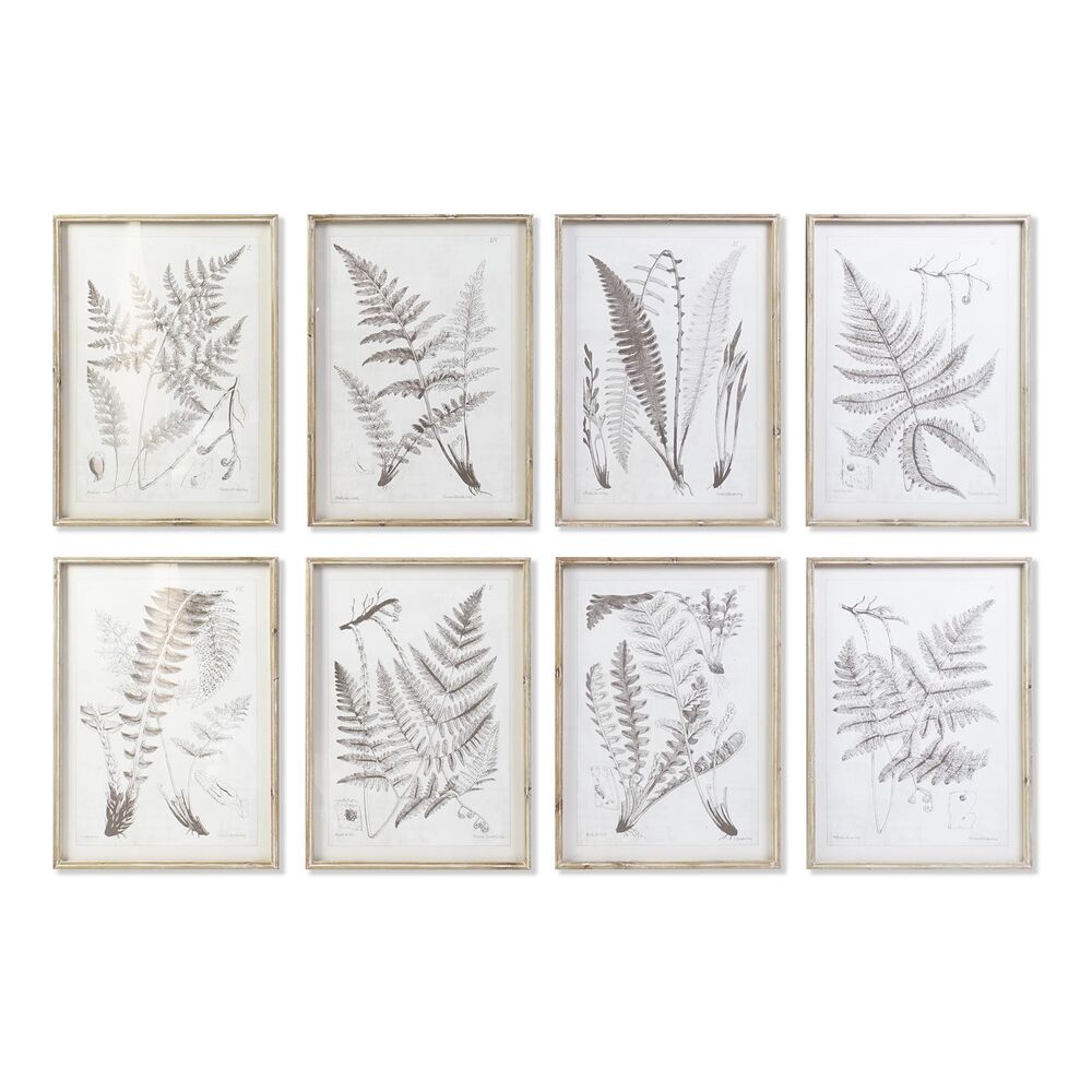 Tavla DKD Home Decor 50 x 2,5 x 70 cm Modern Botaniska växter (8 Delar)