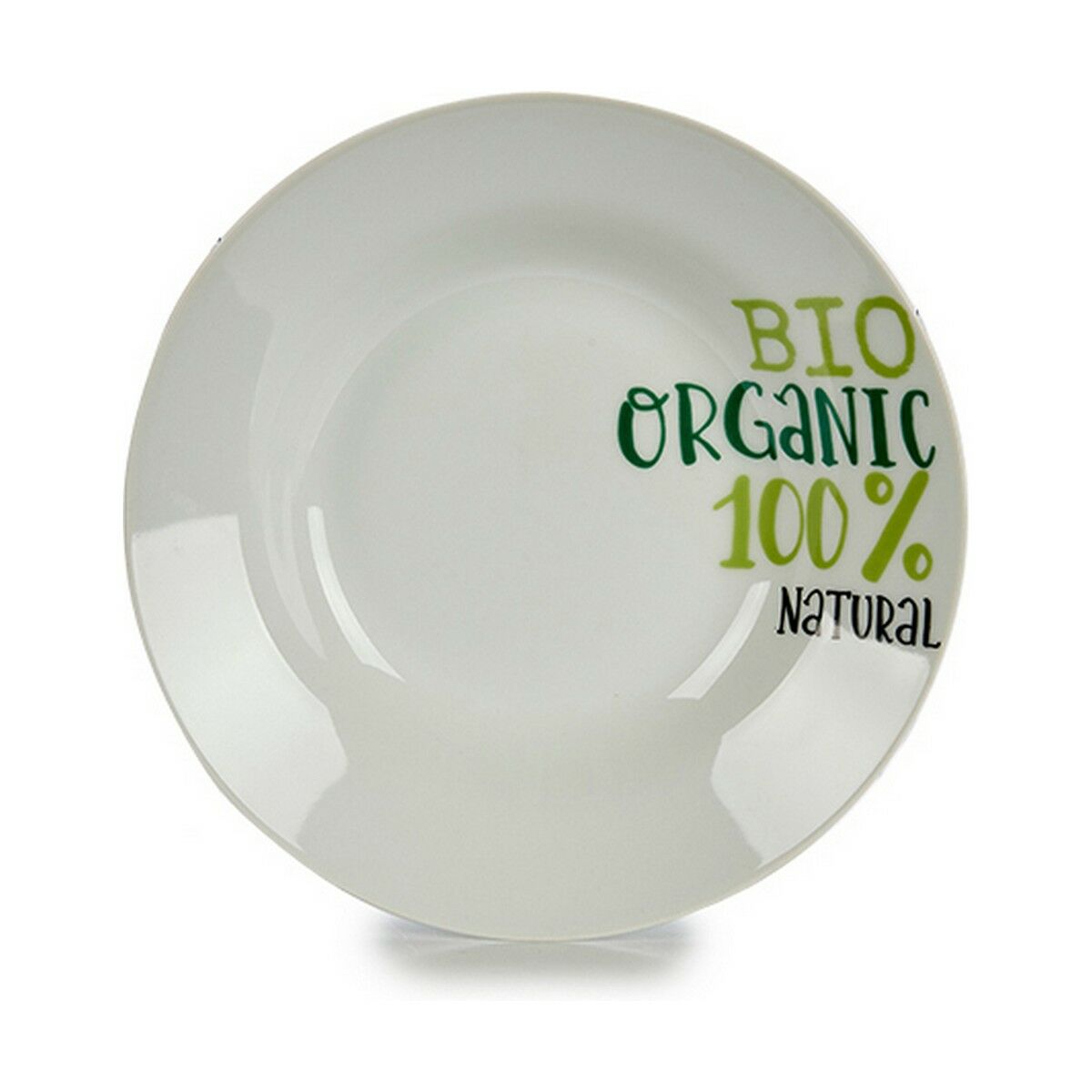 Djup tallrik Organic Vit Grön Ø 20,6 cm Porslin (10 antal) - 2