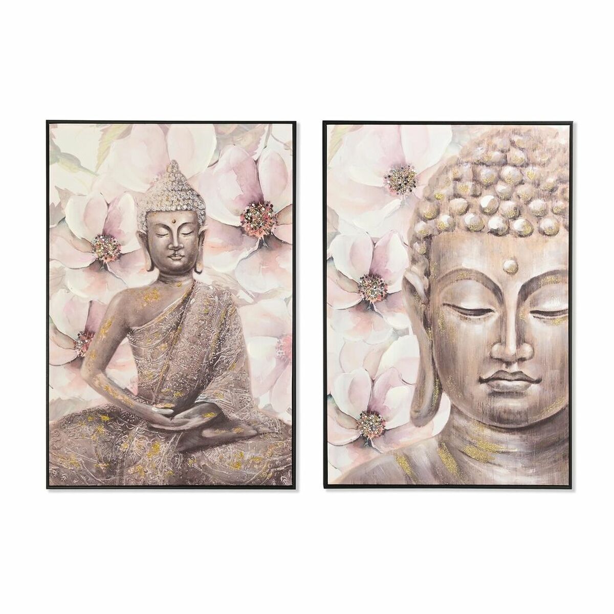 Tavla DKD Home Decor 62 x 4,5 x 92 cm Buddha Orientalisk (2 antal) - 4