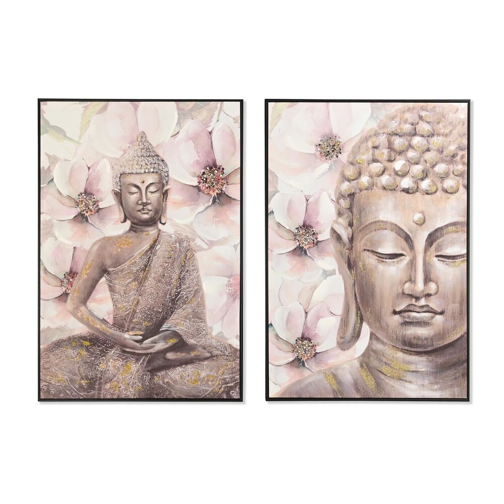 Tavla DKD Home Decor 62 x 4,5 x 92 cm Buddha Orientalisk (2 antal)