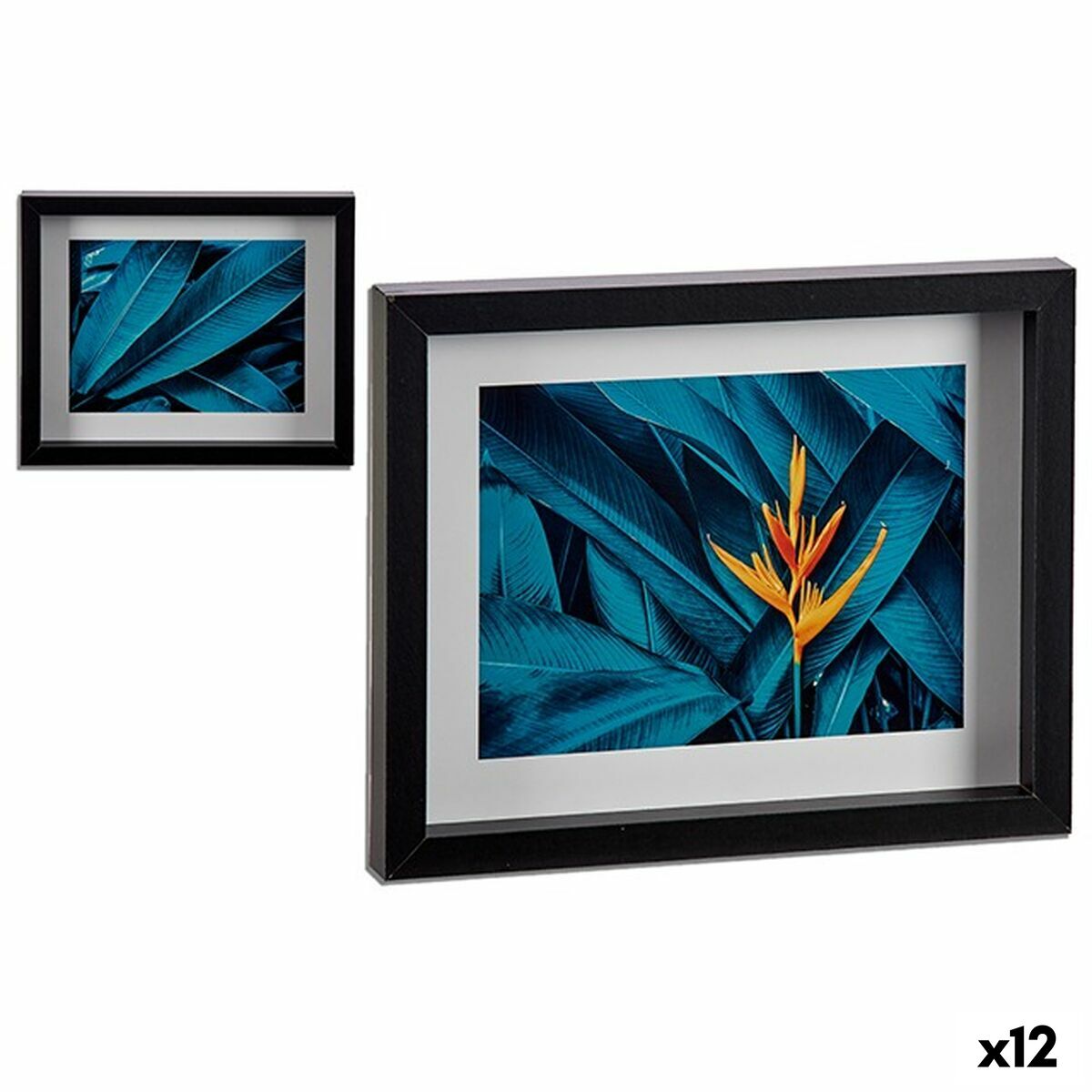 Tavla Löv av en växt Tropiskt Multicolour Trä 22 x 2,5 x 27 cm (12 antal)