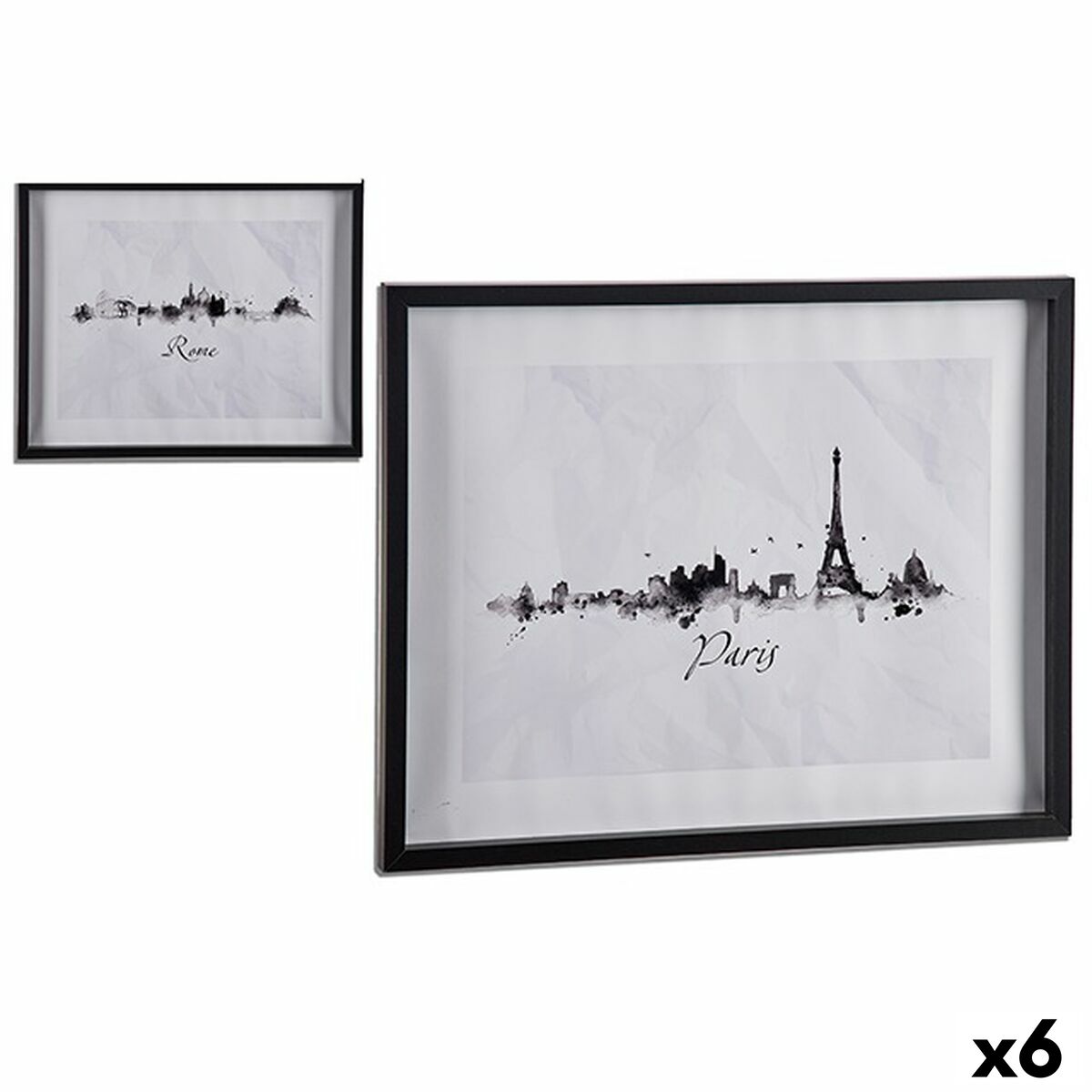 Tavla Stad Trä 42 x 2,5 x 52 cm (6 antal)