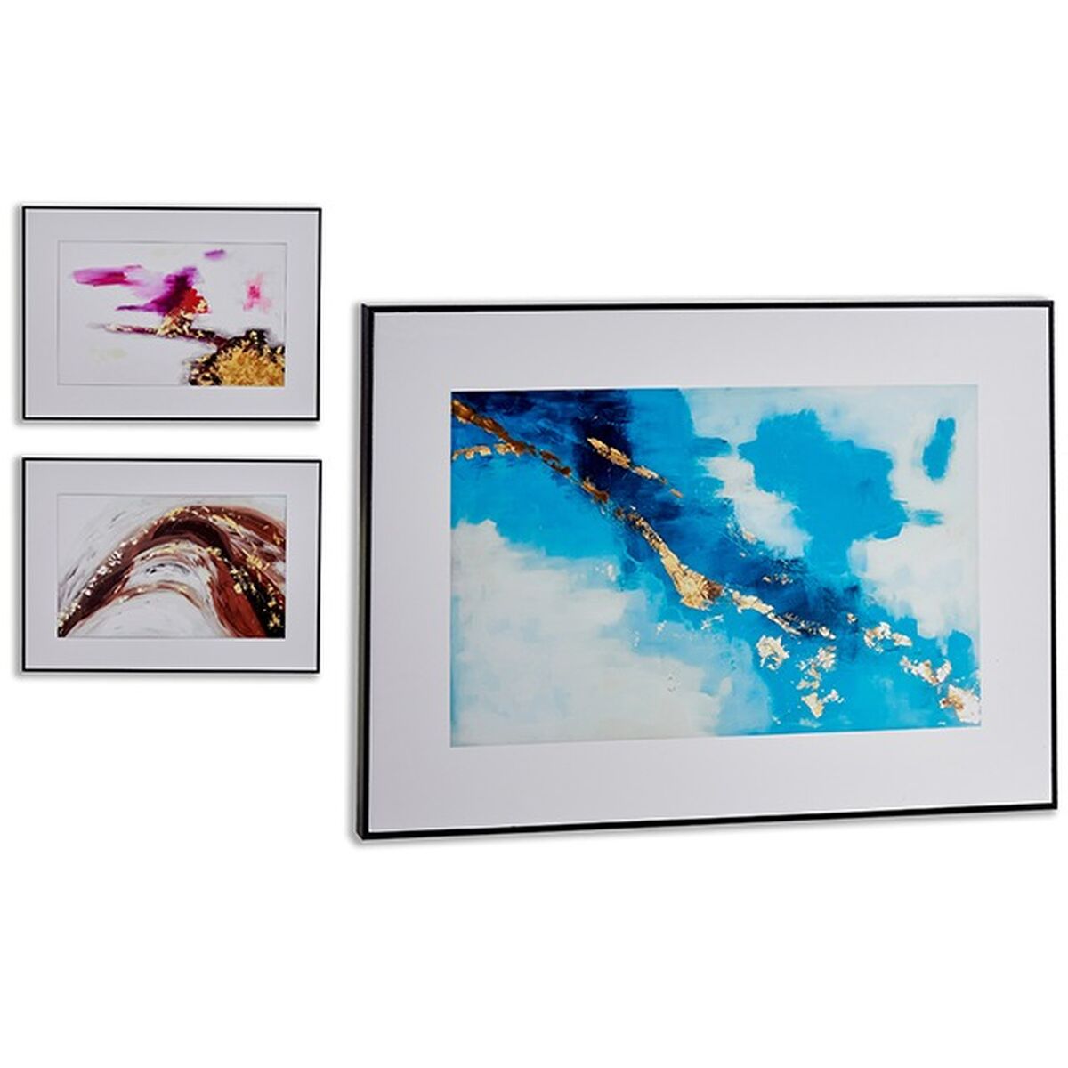 Kanvas Abstrakt 51,5 x 3 x 71,5 cm (3 antal) - 2
