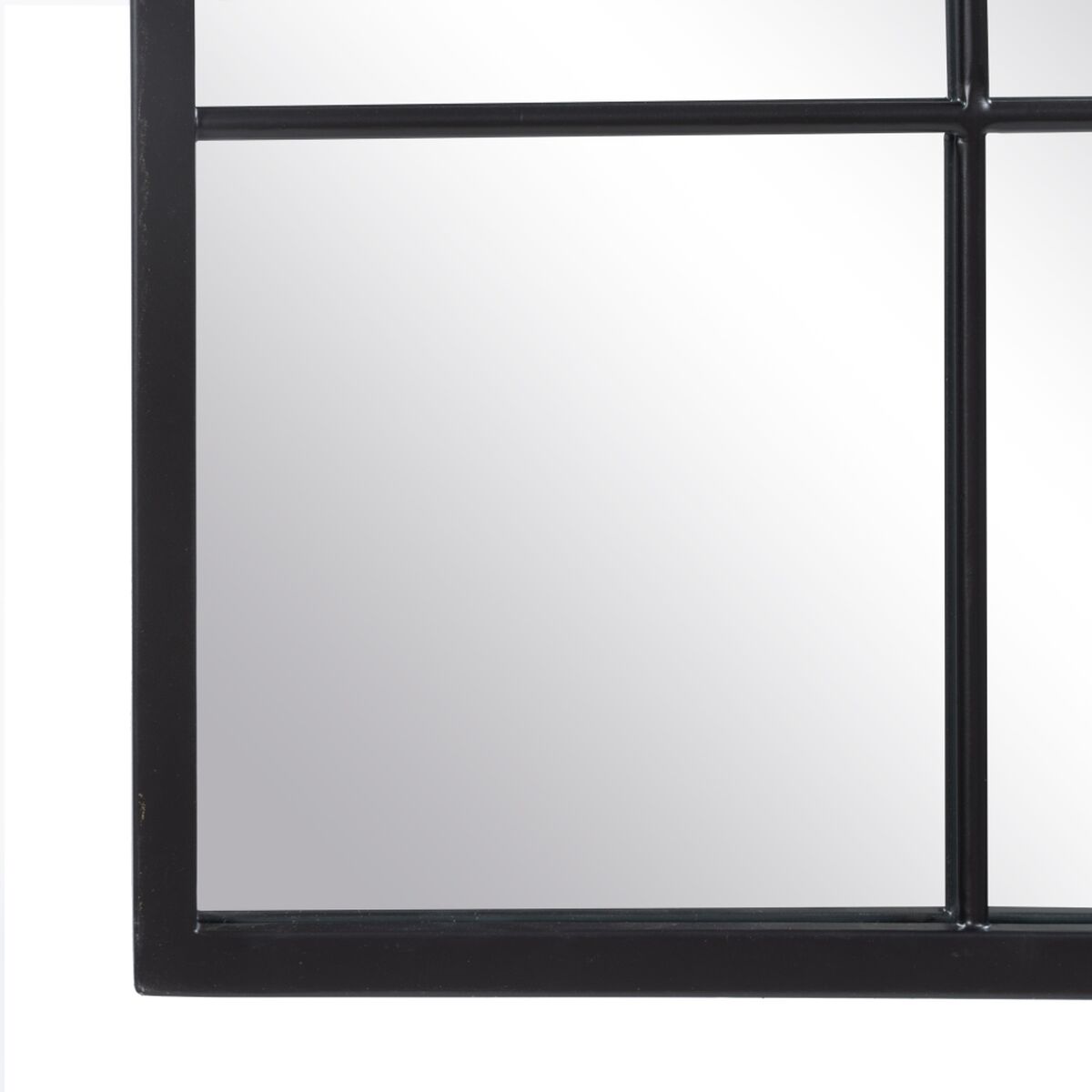 Väggspegel 80 x 2,5 x 120 cm Svart Metall Fönster - 3