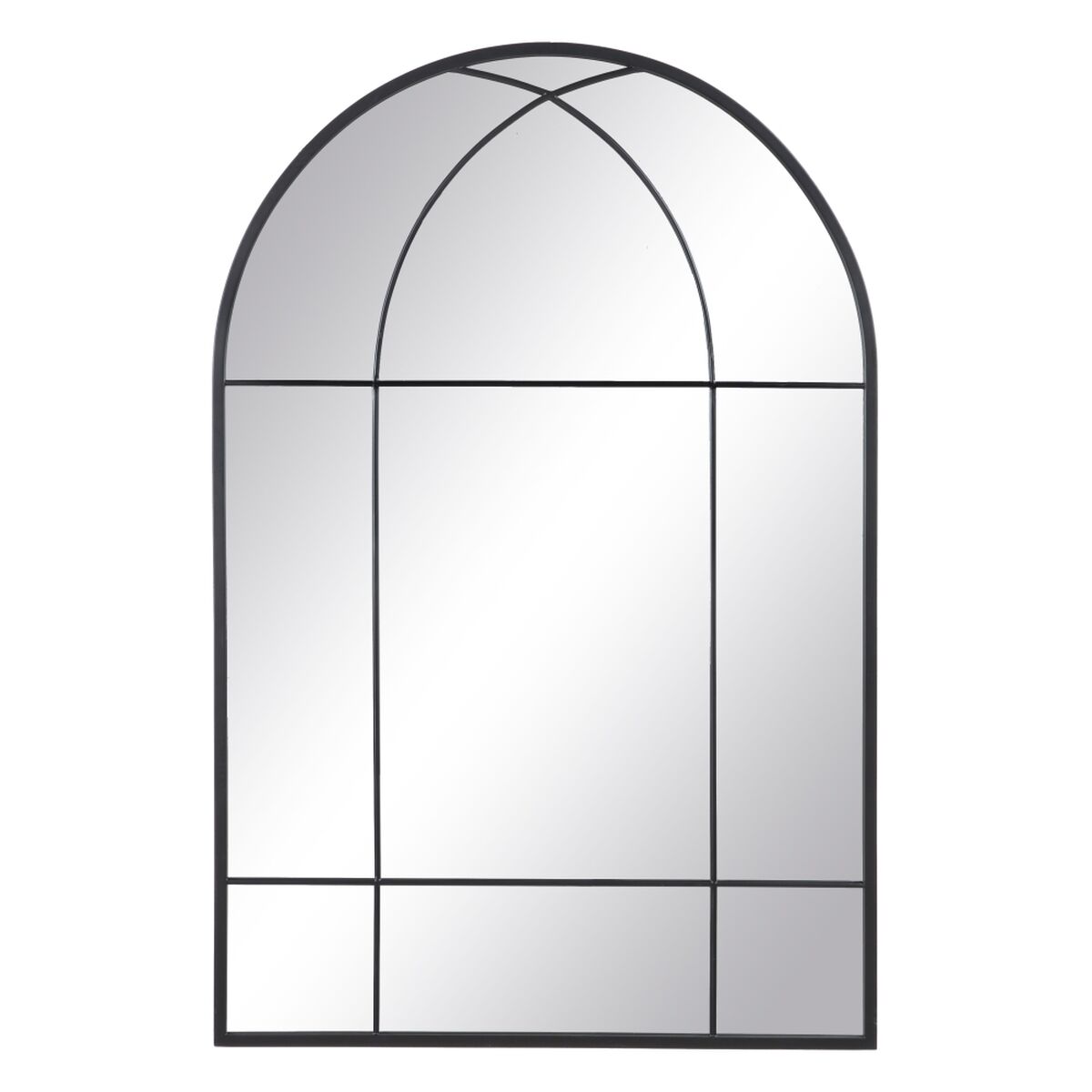 Väggspegel 80 x 2,5 x 120 cm Svart Metall Fönster