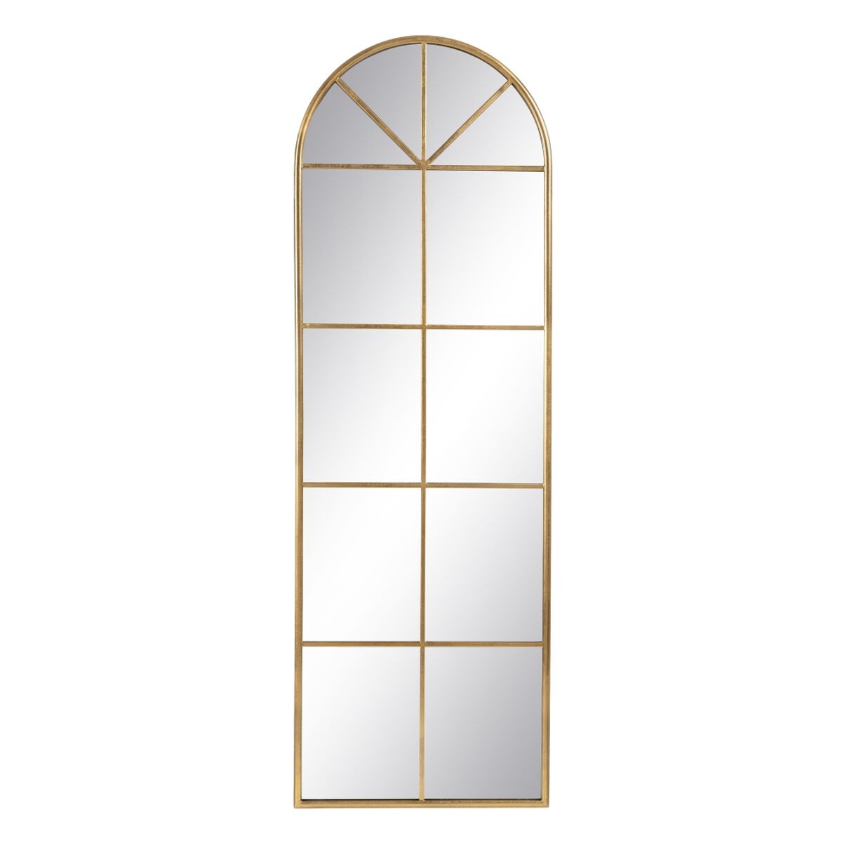 Väggspegel 54 x 2,5 x 163 cm Gyllene Metall Fönster
