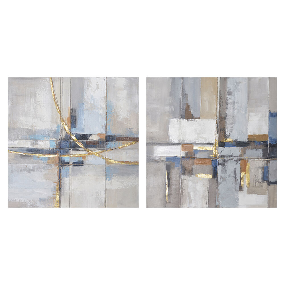 Tavla DKD Home Decor Abstrakt 100 x 3 x 100 cm Urban (2 antal)