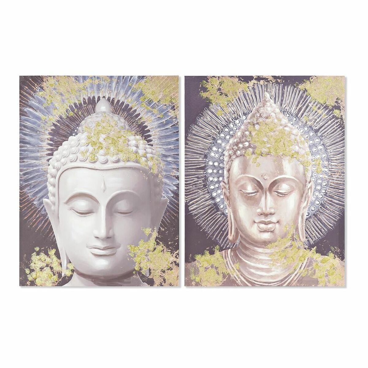 Tavla DKD Home Decor Buddha 60 x 3 x 80 cm Orientalisk (2 antal) - 4