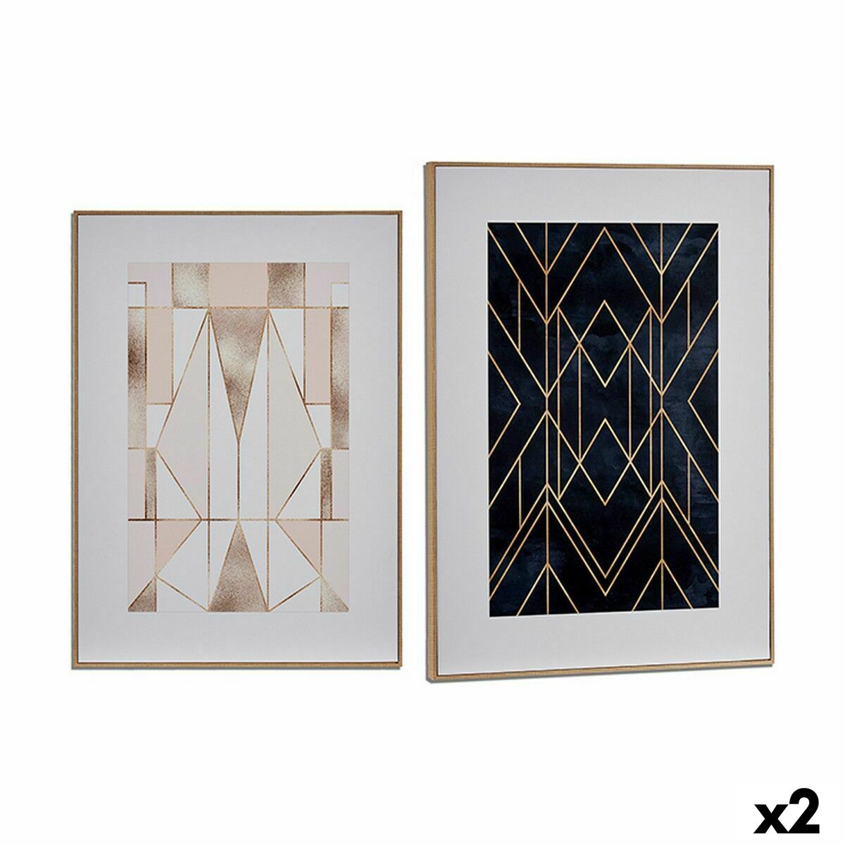 Kanvas Geometrisk 51,5 x 3 x 71,5 cm (2 antal)