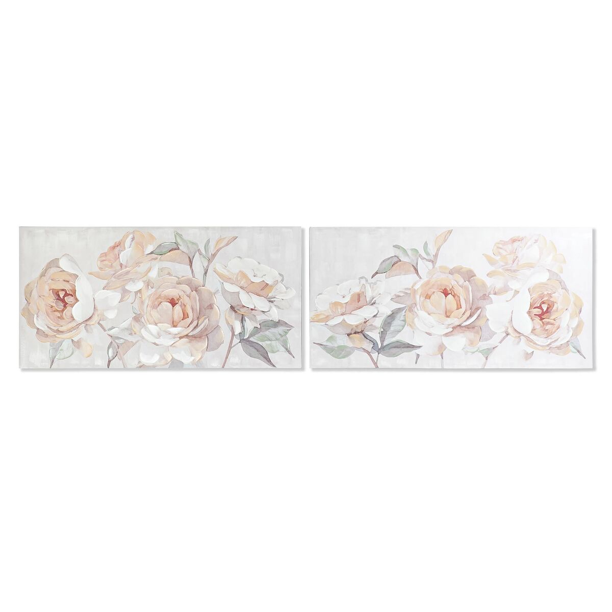 Tavla DKD Home Decor 120 x 3 x 60 cm Virágok Shabby Chic (2 antal)