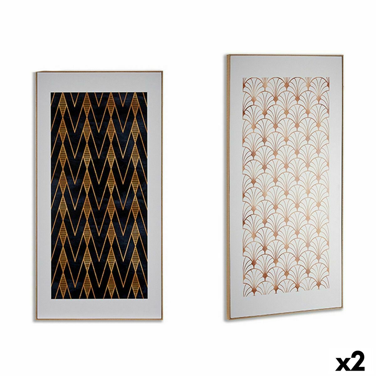 Kanvas Geometrisk 61,5 x 3 x 121,5 cm (2 antal)