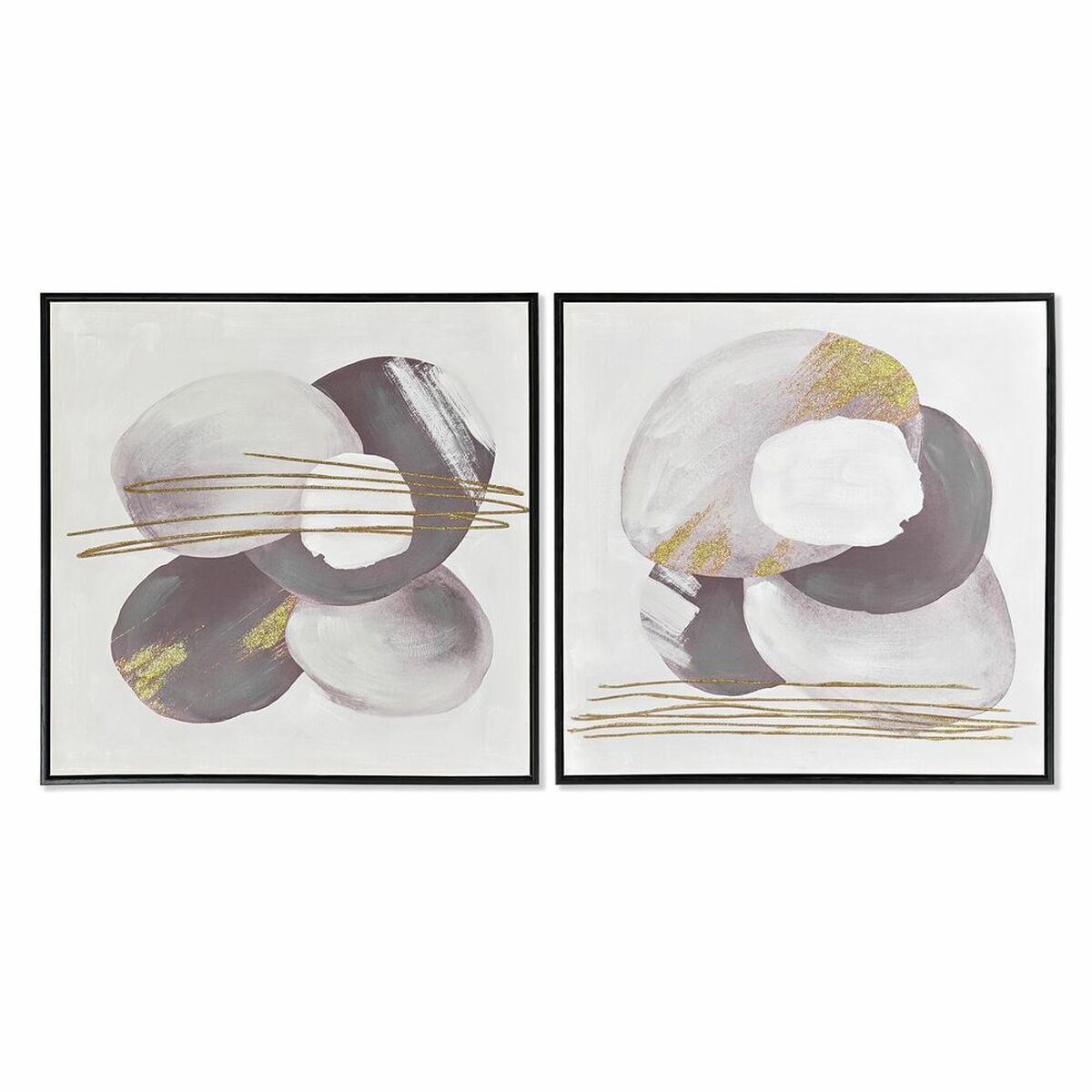 Tavla DKD Home Decor Abstrakt 60 x 3,5 x 60 cm Urban (2 antal) - 3