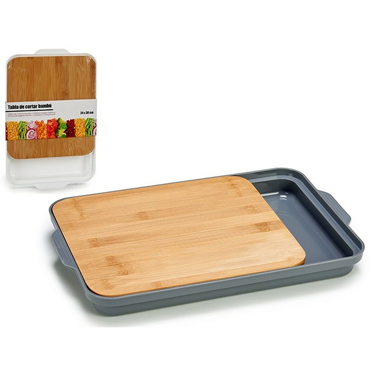 Skärbräda Recipiente Bambu 25 x 4 x 37,5 cm (12 antal) - 2