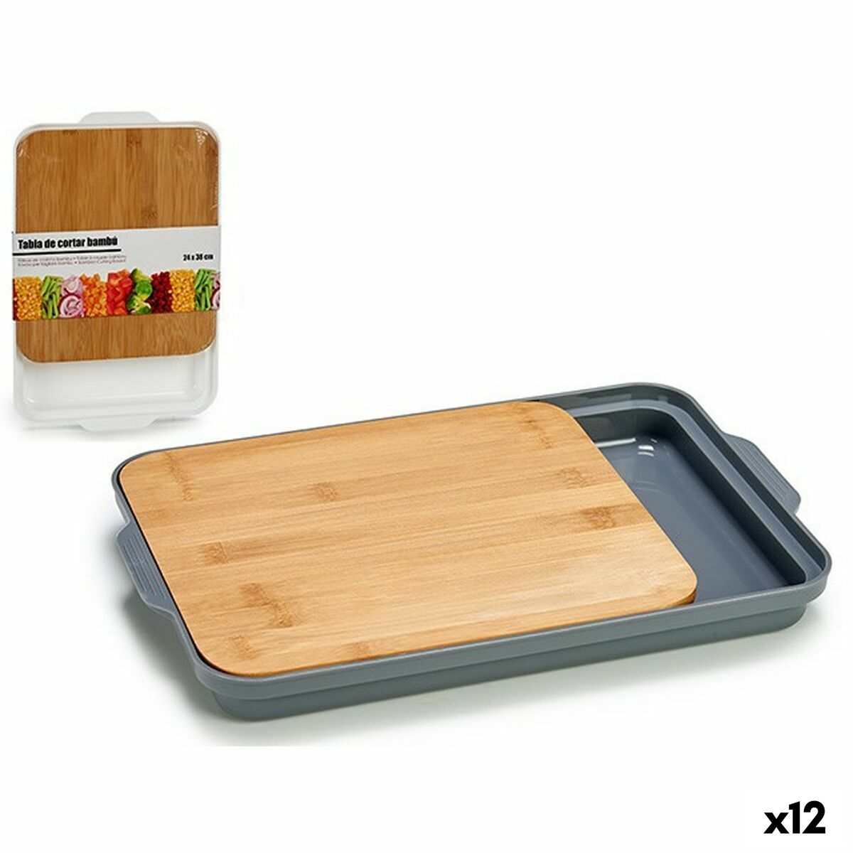 Skärbräda Recipiente Bambu 25 x 4 x 37,5 cm (12 antal)