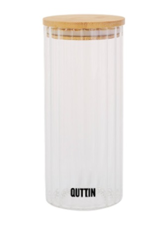 Genomskinlig glasburk Quttin    9 x 21 cm 9 x 21,5 cm
