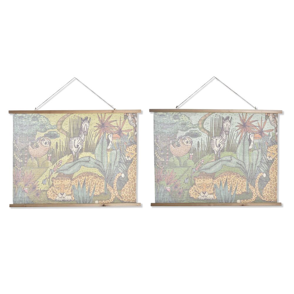 Tavla DKD Home Decor Barn djur 100 x 2 x 75 cm (2 antal)