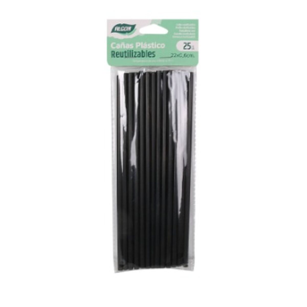 Återanvändbara sugrör Algon Svart Plast 22 cm 25 antal - 3